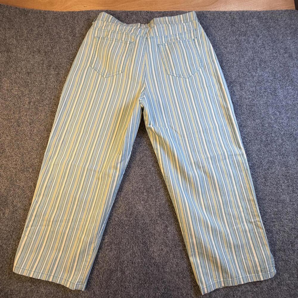 Gloria Vanderbilt Amanda Crop Pants Blue Striped High Rise Straight Leg 12 #936 - Picture 6 of 9